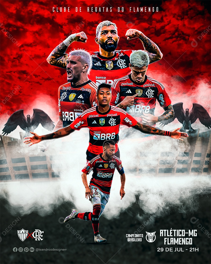 Futebol Atlético MG X Flamengo Social Media PSD Editável
