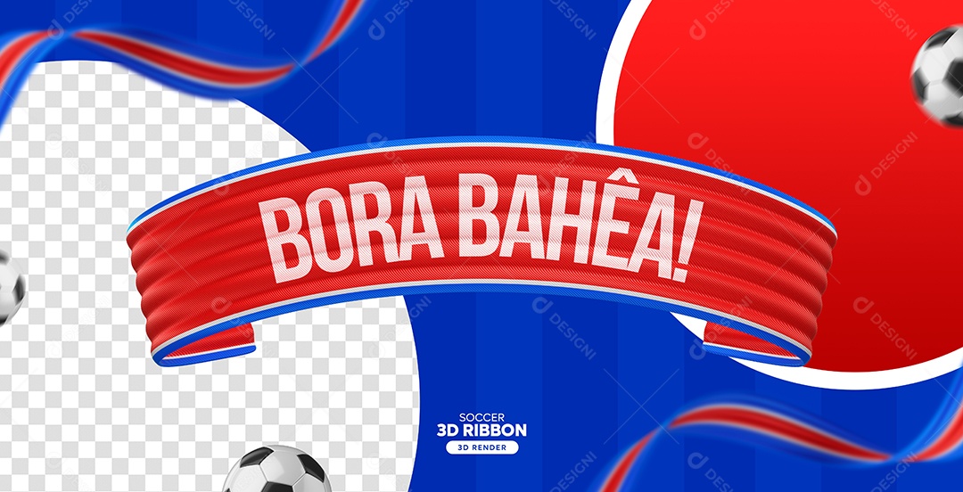 Elemento 3D Faixa Bora Bahêa Para Composição PSD