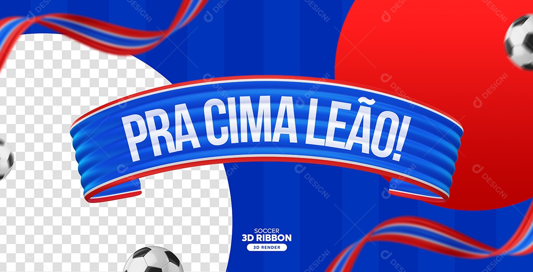 Elemento 3D Faixa Pra Cima Leão Para Composição PSD