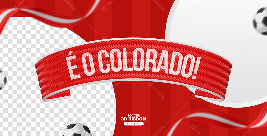 Elemento 3D Faixa É o Colorado Para Composição PSD