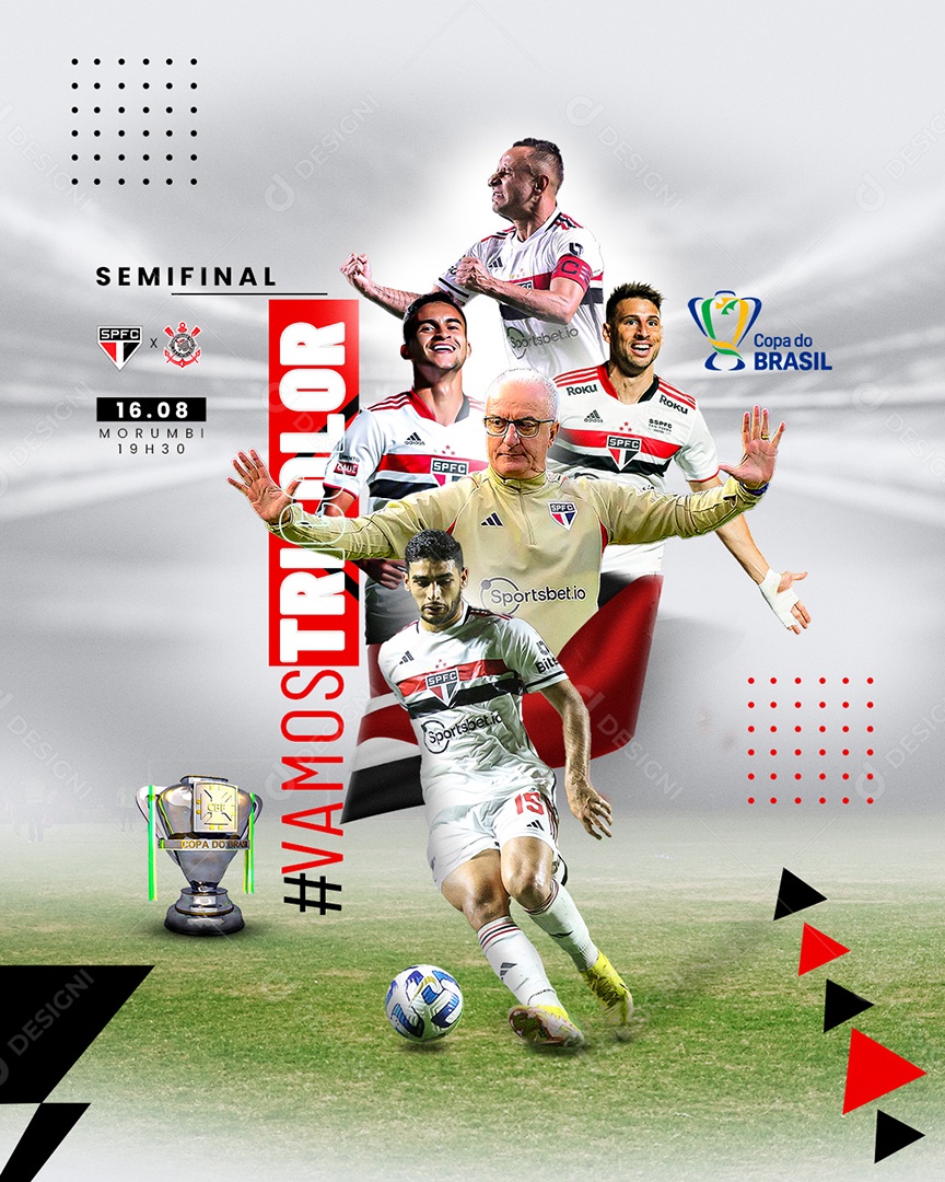 Futebol #Vamos Tricolor Social Media PSD Editável