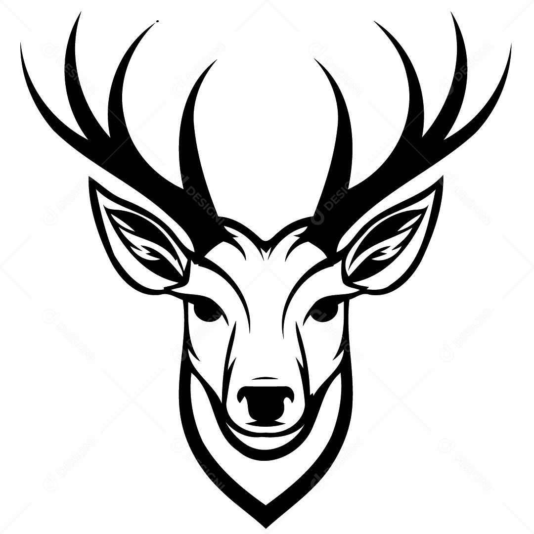 Cabeça de Veado Vetor EPS