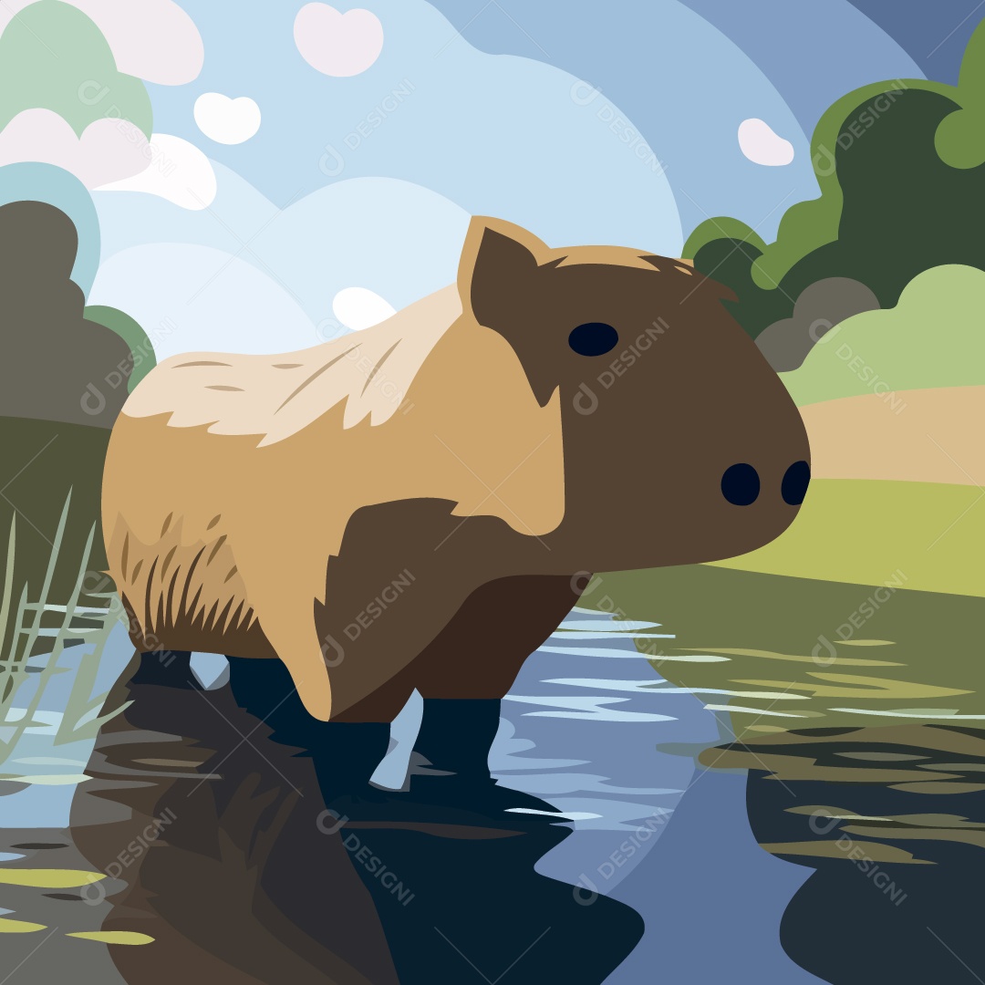 Capivara Ilustração Vetor EPS
