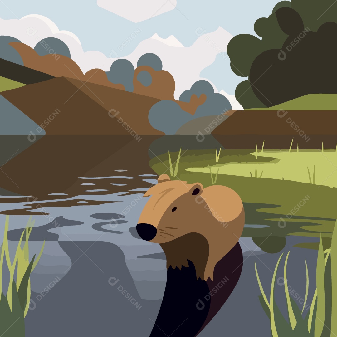Capivara Ilustração Vetor EPS