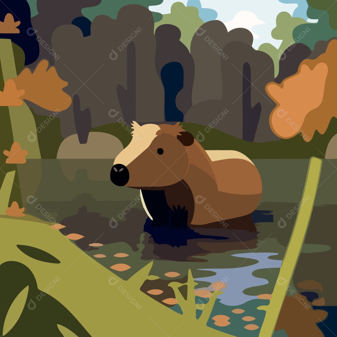 Capivara Ilustração Vetor EPS