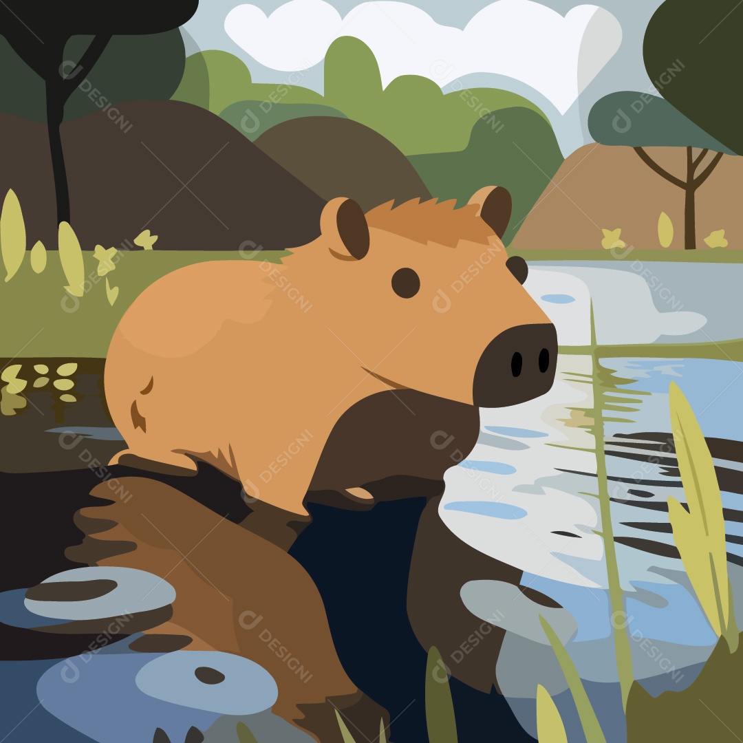 Capivara Ilustração Vetor EPS