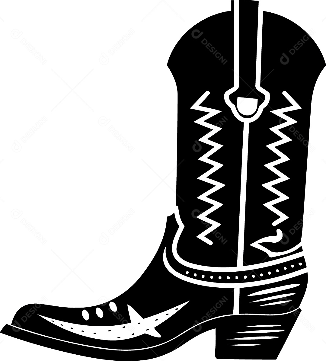 Bota de Vaqueiro Desenho Vetor EPS