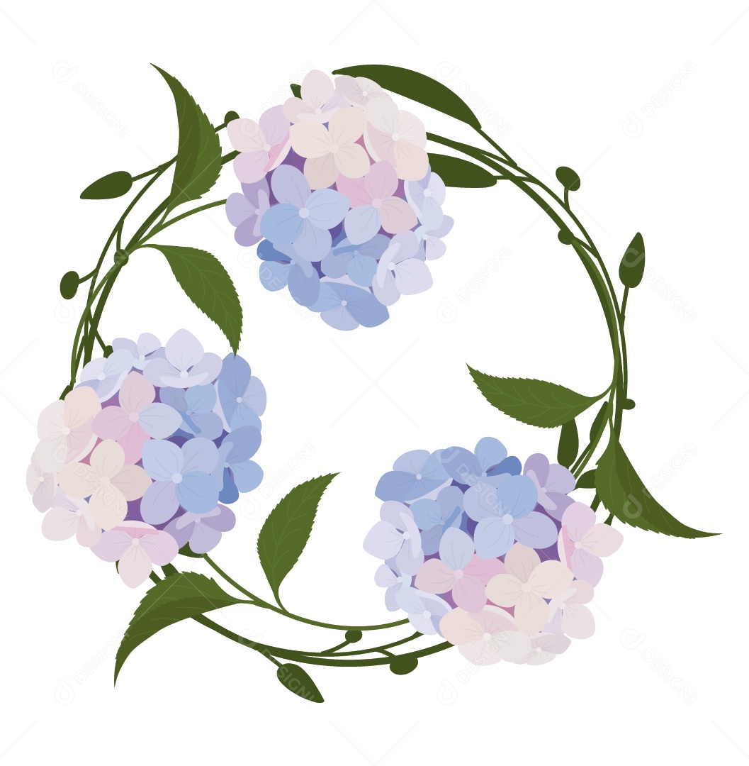 Moldura Floral Verde Ilustração Vetor EPS