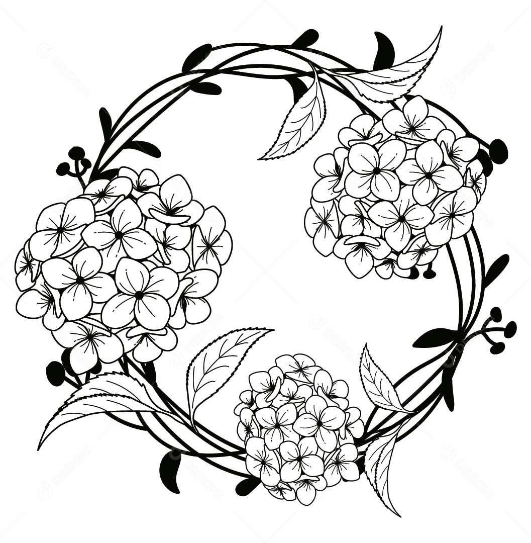 Moldura de Flores Ilustração Vetor EPS