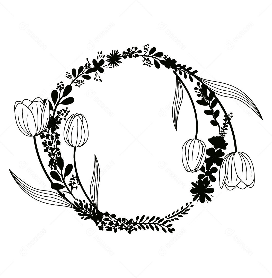 Guirlanda de Floral Vetor EPS