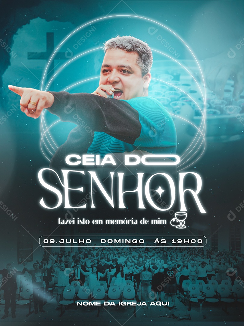Culto Ceia do Senhor Social Media PSD Editável