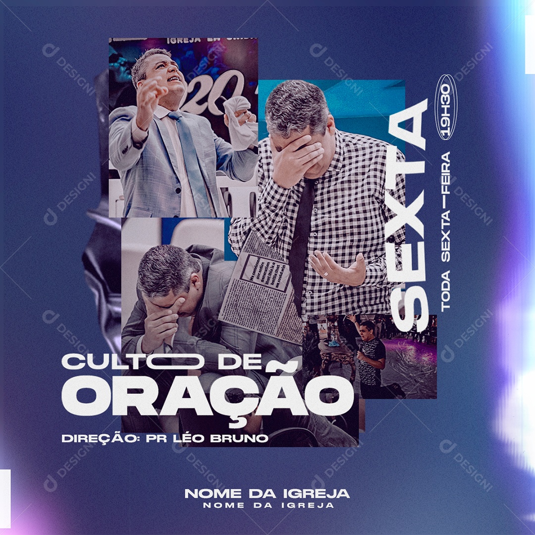 Culto de Oração Social Media PSD Editável