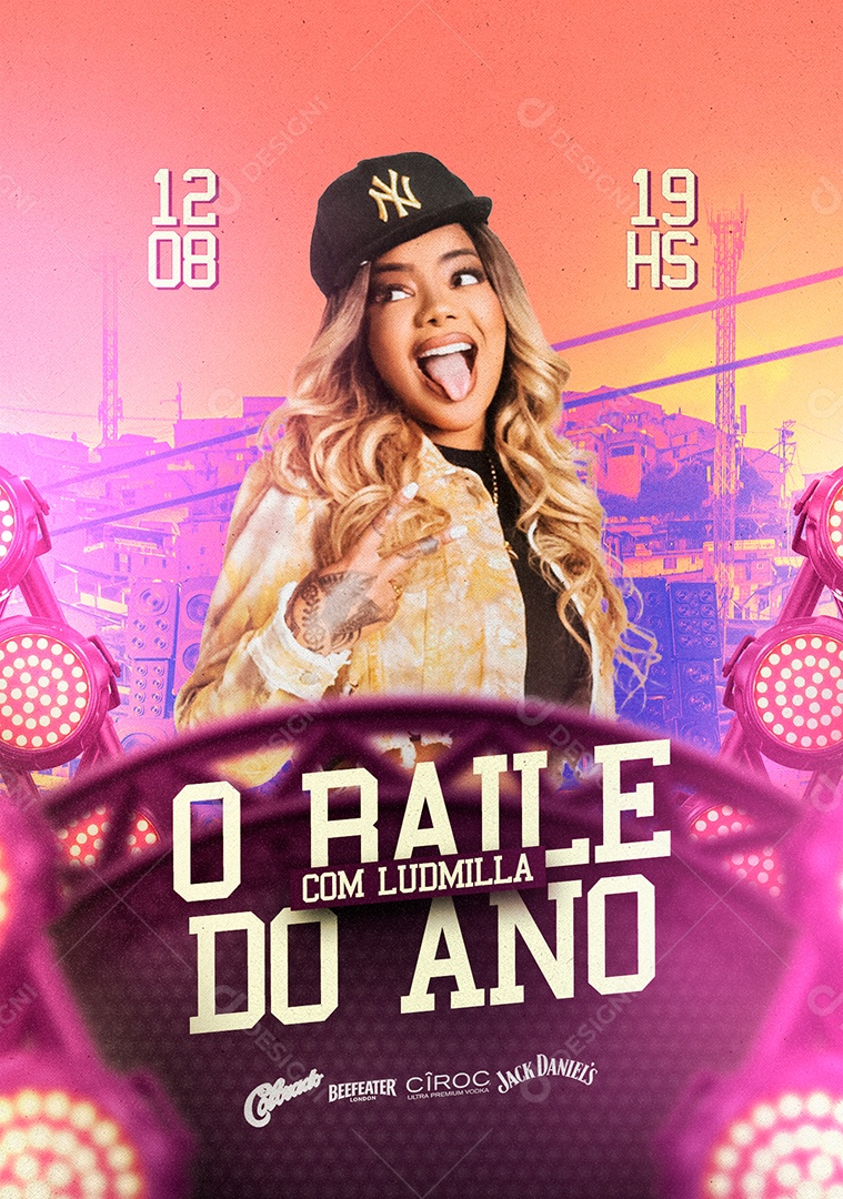 Flyer O Baile do Ano com Ludmilla Social Media PSD Editável