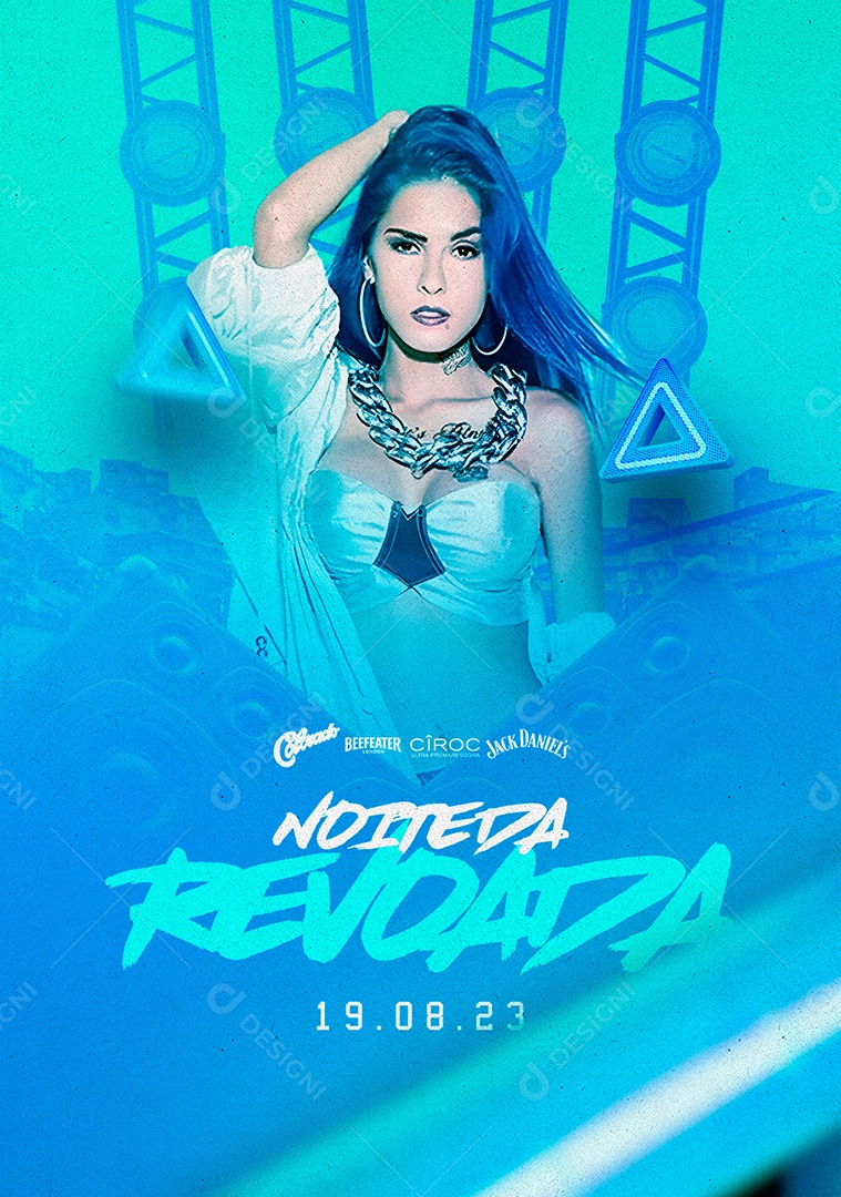 Flyer Noite da Revoada Mc Tati Zaqui Social Media PSD Editável