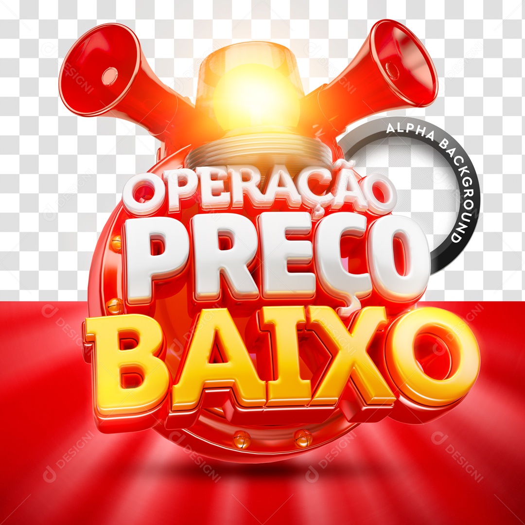 Selo 3D Vermelho Operação Preço Baixo Para Composição Para Composição PSD