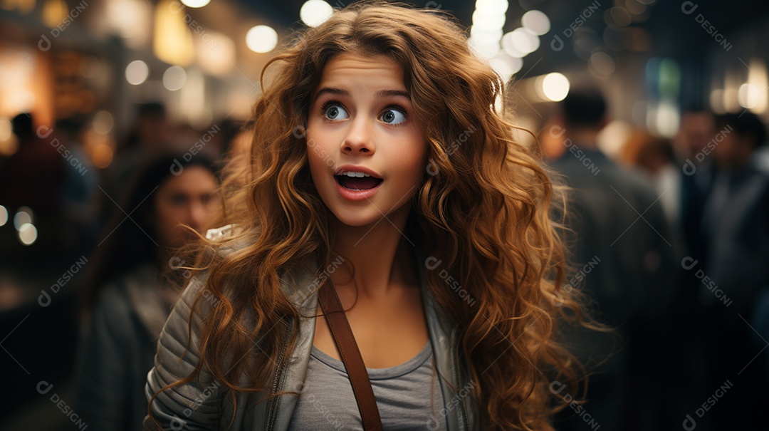 Menina americana fica surpresa e animada