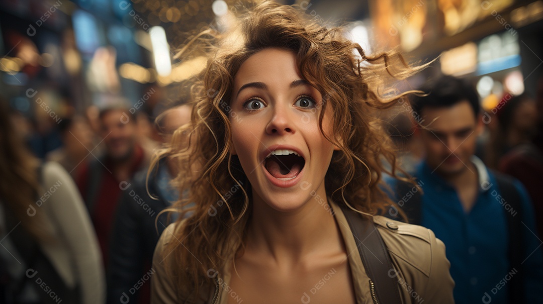 Garota americana fica surpresa e animada