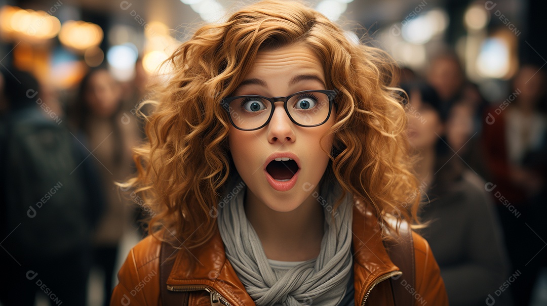 Garota americana fica surpresa e animada