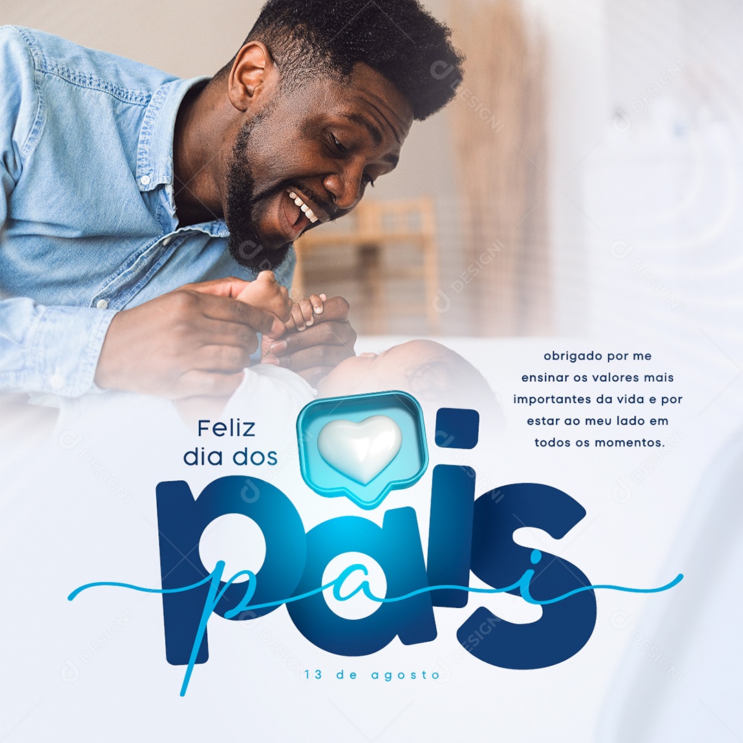 Social Media Feliz Dia Dos Pais 13 De Agosto PSD Editável