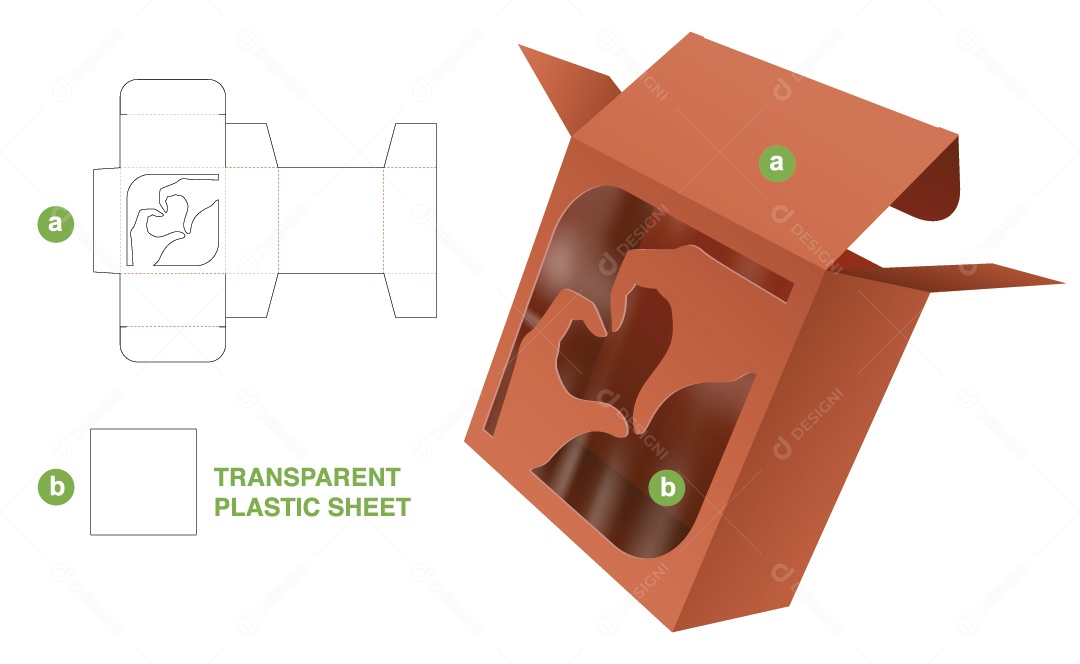 Caixa para Presentes de Natal e Maquete 3D Vetor EPS
