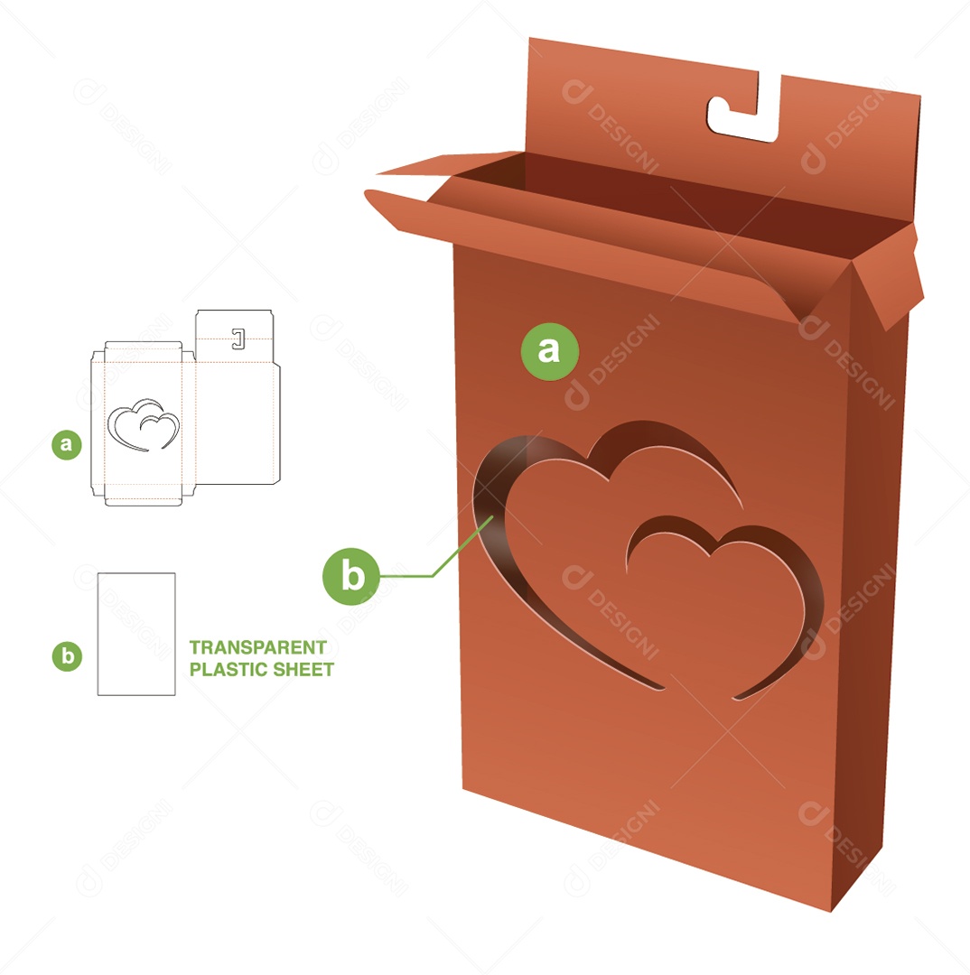 Caixa para Presentes de Natal e Maquete 3D Vetor EPS