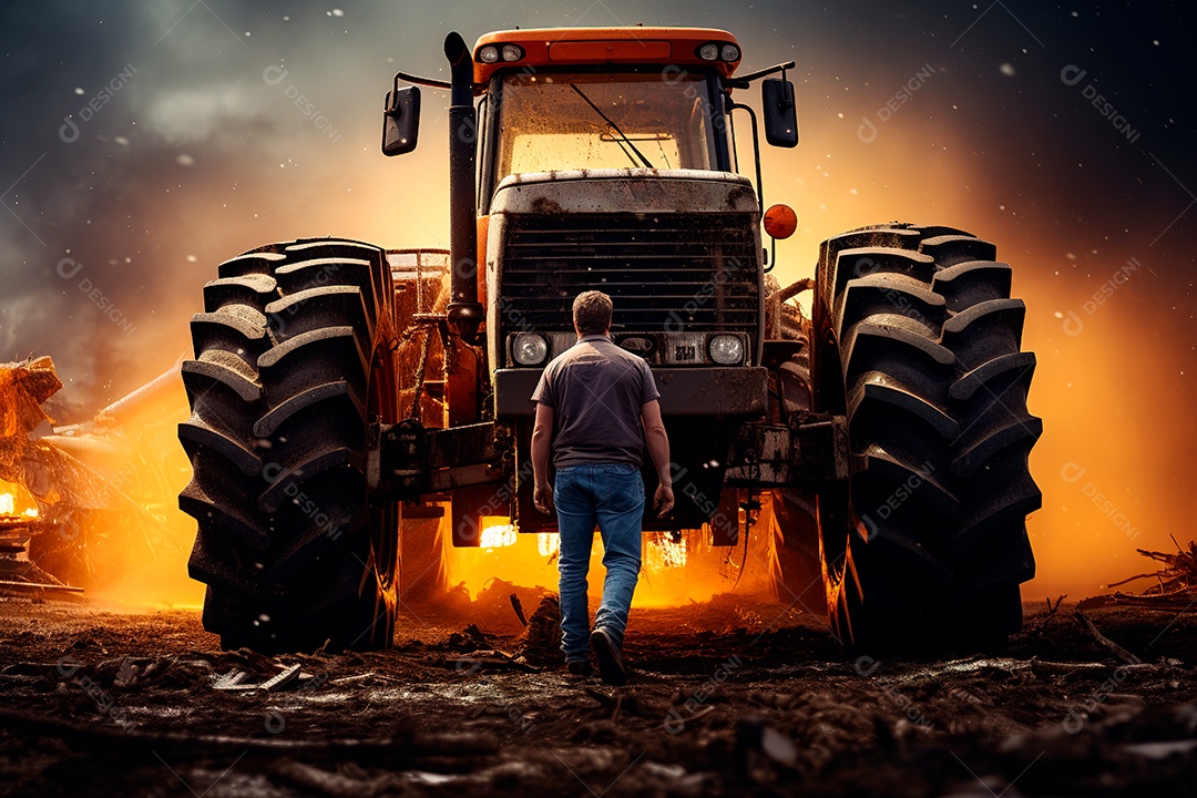 fotografia agrícola com trator no campo66