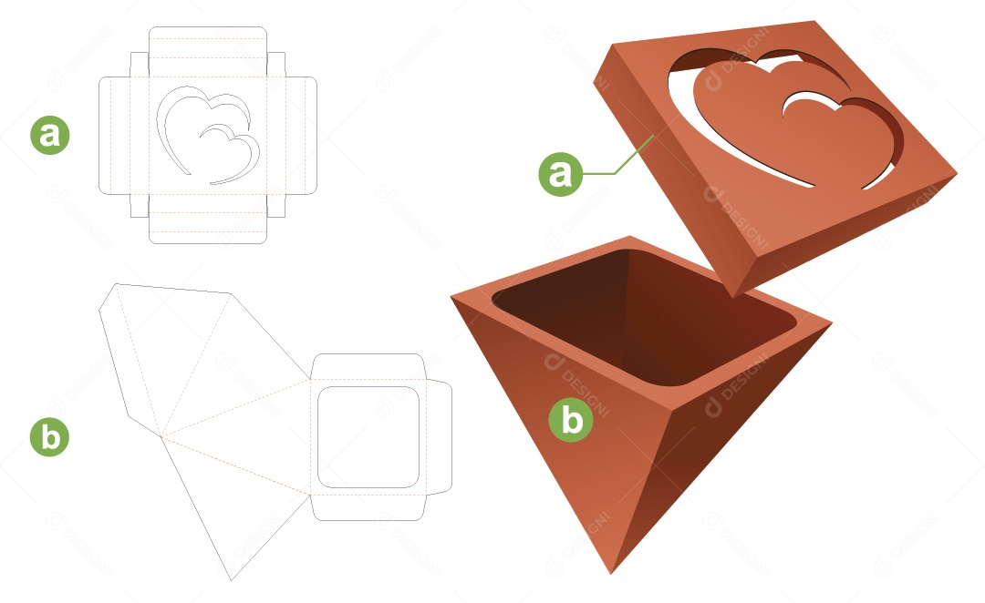 Caixa para Presentes de Natal e Maquete 3D Vetor EPS