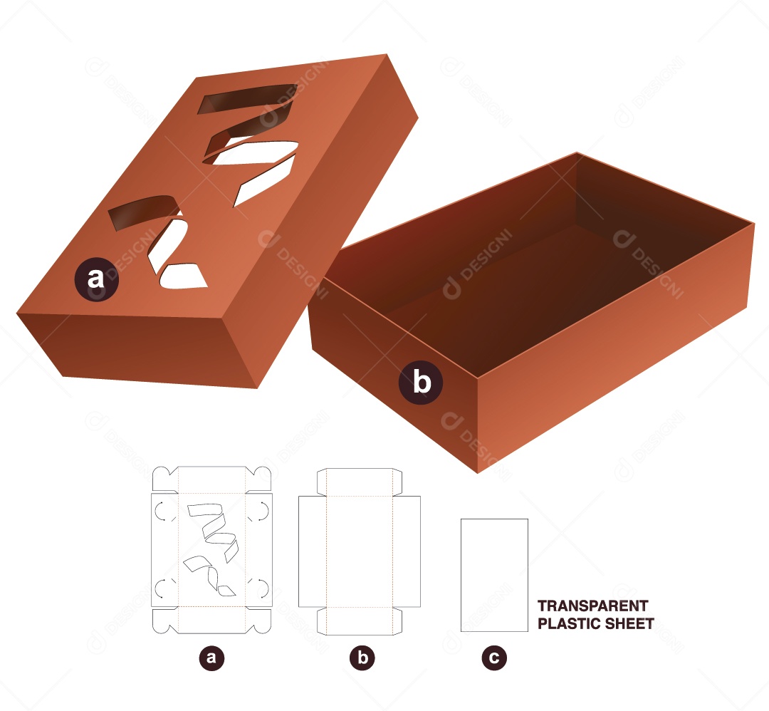 Caixa para Presentes de Natal e Maquete 3D Vetor EPS