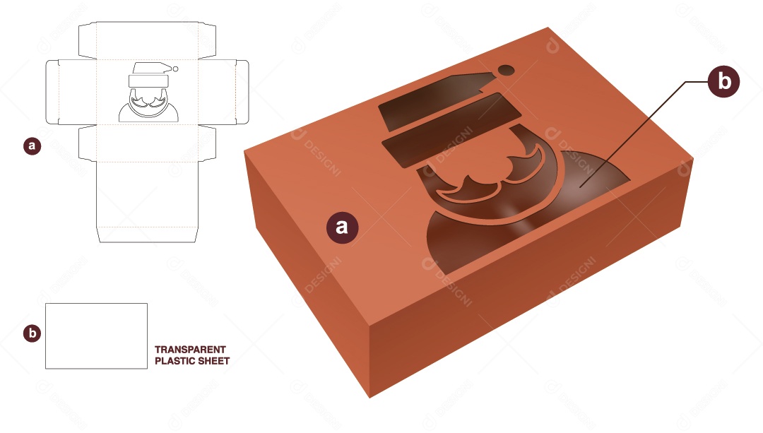 Caixa para Presentes de Natal e Maquete 3D Vetor EPS