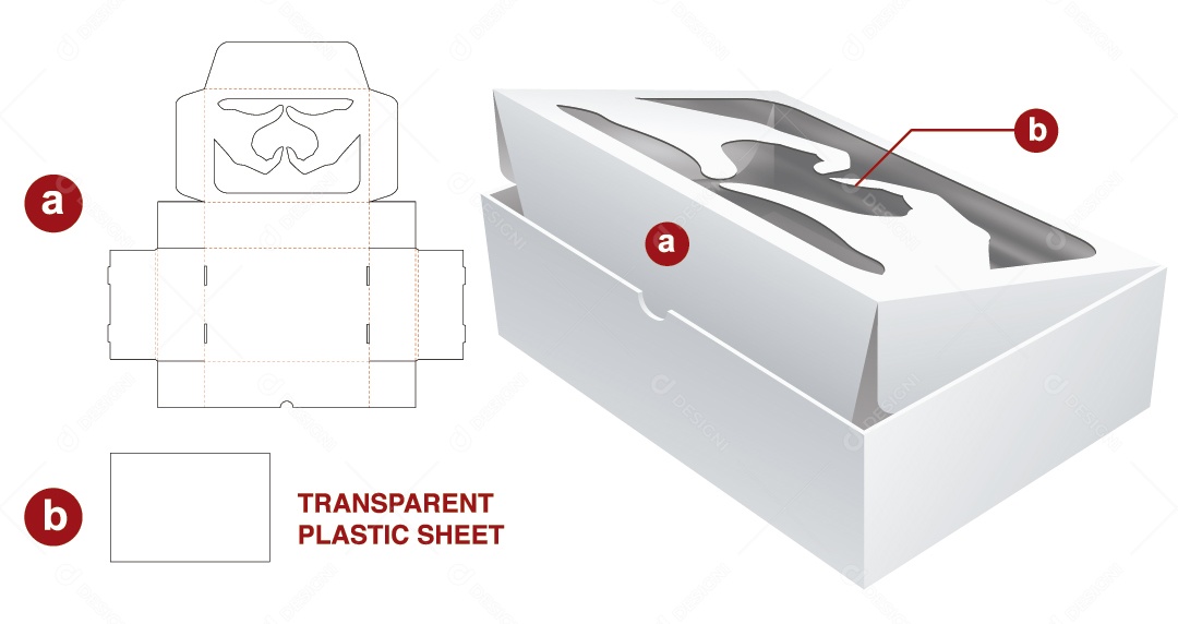 Caixa para Presentes de Natal e Maquete 3D Vetor EPS