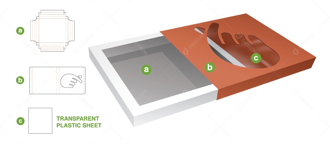 Caixa para Presentes de Natal e Maquete 3D Vetor EPS