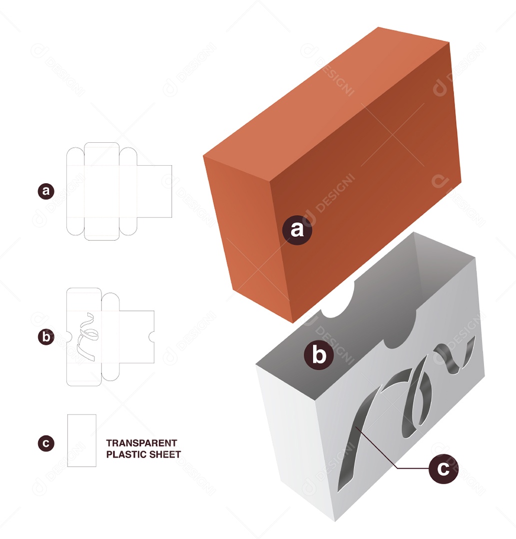 Caixa para Presentes de Natal e Maquete 3D Vetor EPS