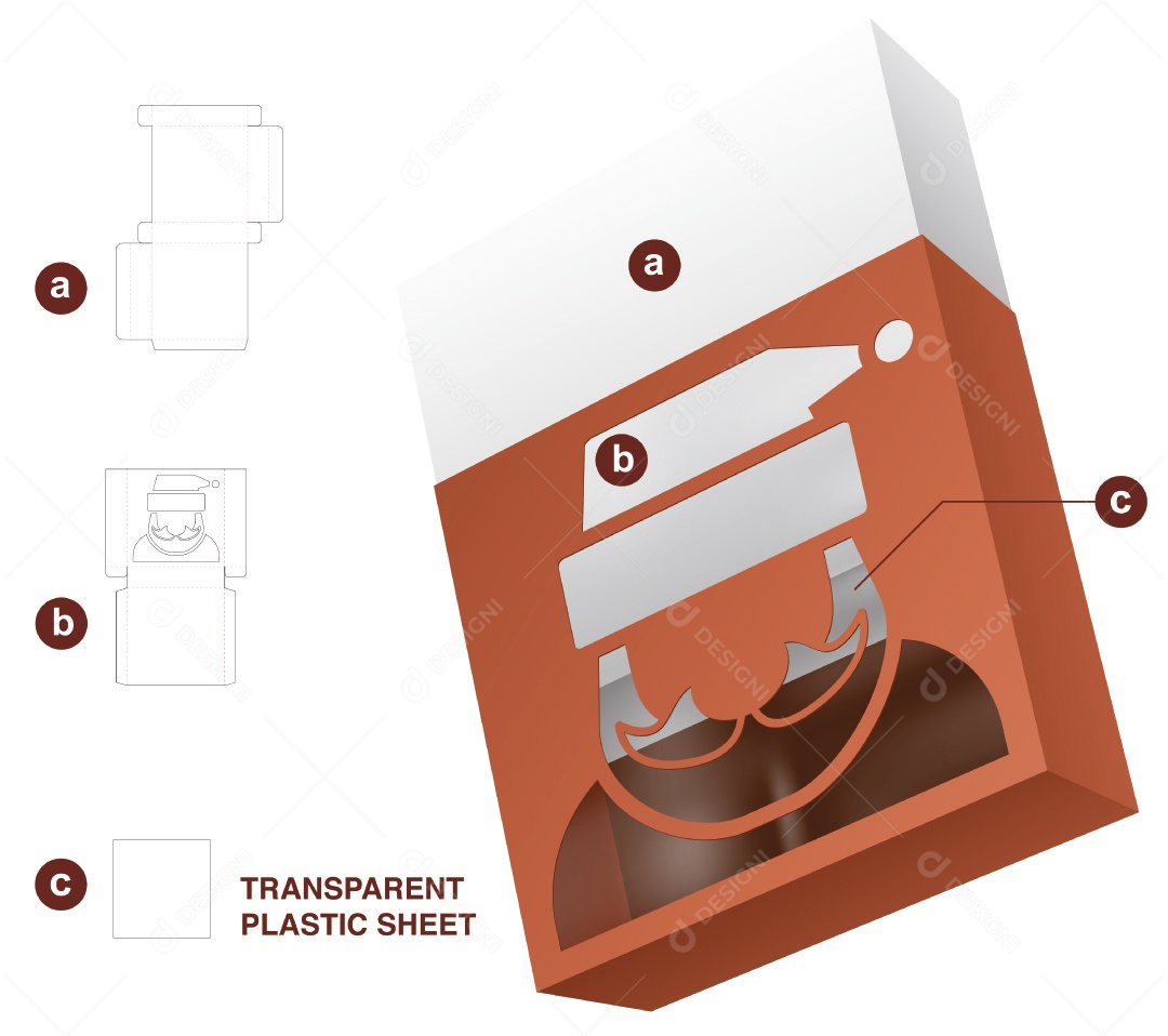 Caixa para Presentes de Natal e Maquete 3D Vetor EPS