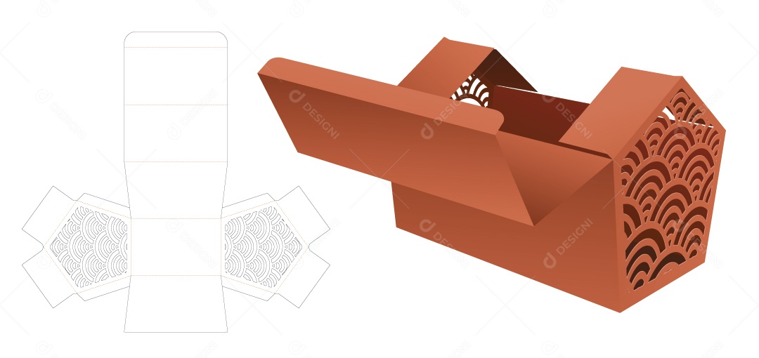 Caixa para Presentes de Natal e Maquete 3D Vetor EPS