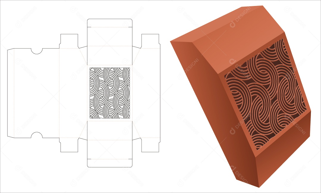 Caixa para Presentes de Natal e Maquete 3D Vetor EPS