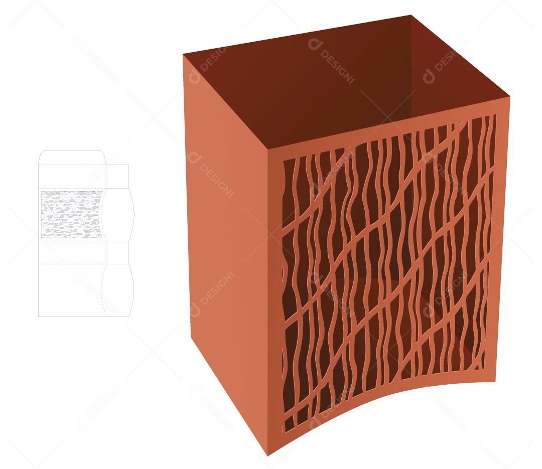 Caixa para Presentes de Natal e Maquete 3D Vetor EPS