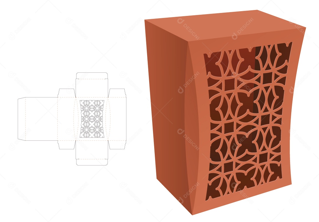 Caixa para Presentes de Natal e Maquete 3D Vetor EPS