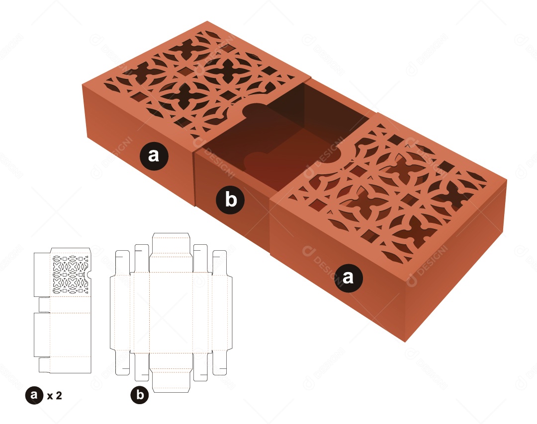 Caixa para Presentes de Natal e Maquete 3D Vetor EPS