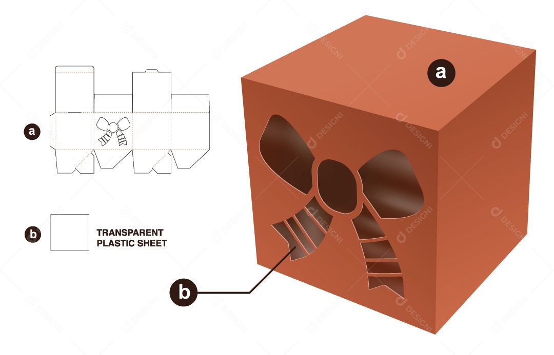 Caixa para Presentes de Natal e Maquete 3D Vetor EPS