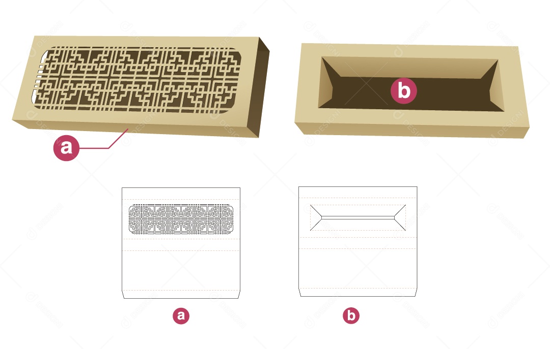 Caixa para Presentes de Natal e Maquete 3D Vetor EPS