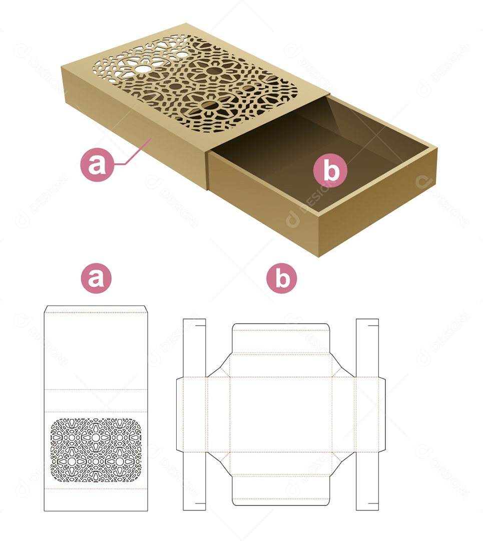 Caixa para Presentes de Natal e Maquete 3D Vetor EPS