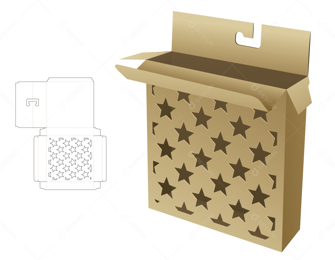 Caixa para Presentes de Natal e Maquete 3D Vetor EPS