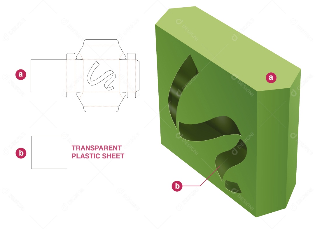 Caixa para Presentes de Natal e Maquete 3D Verde Vetor EPS