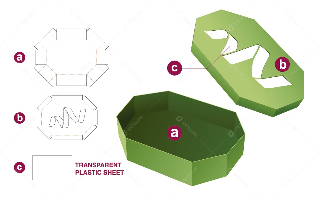 Caixa para Presentes de Natal e Maquete 3D Verde Vetor EPS