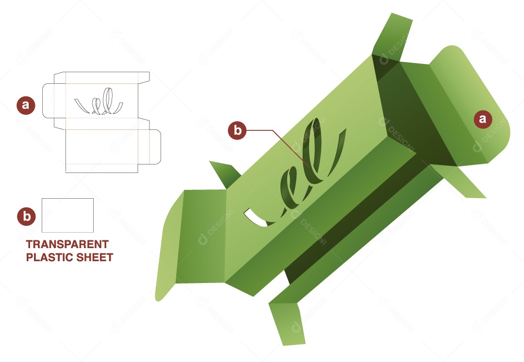 Caixa para Presentes de Natal e Maquete 3D Verde Vetor EPS
