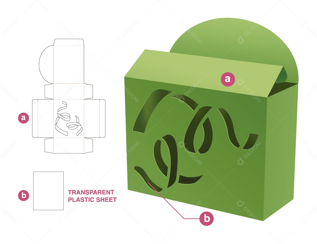Caixa de Natal Verde para Presentes e Maquete 3D Vetor EPS