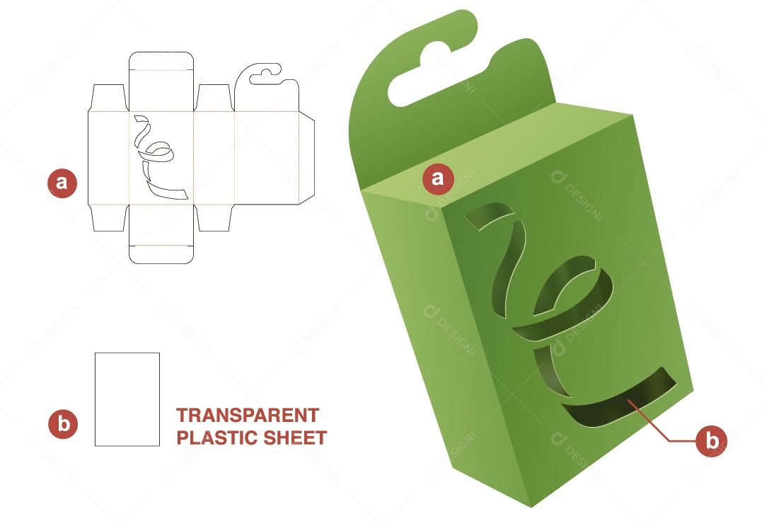 Caixa de Natal Verde para Presentes e Maquete 3D Vetor EPS