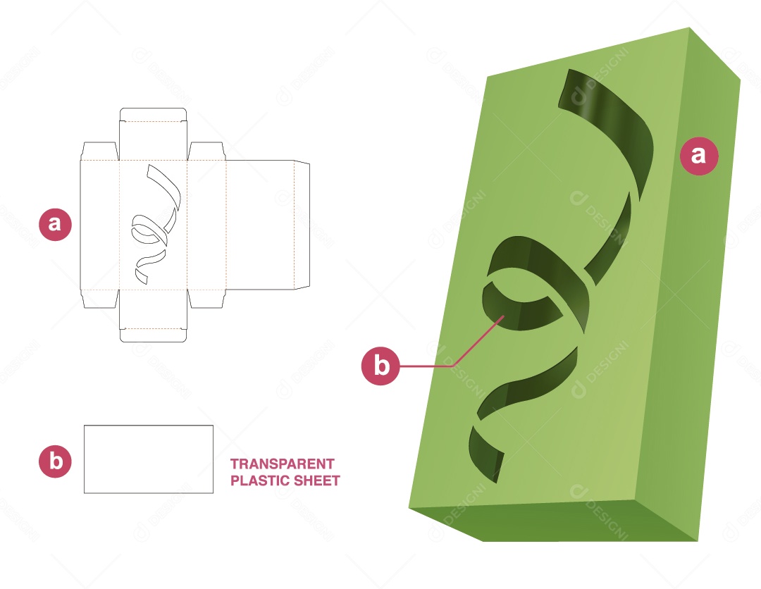 Caixa de Natal Verde para Presentes e Maquete 3D Vetor EPS