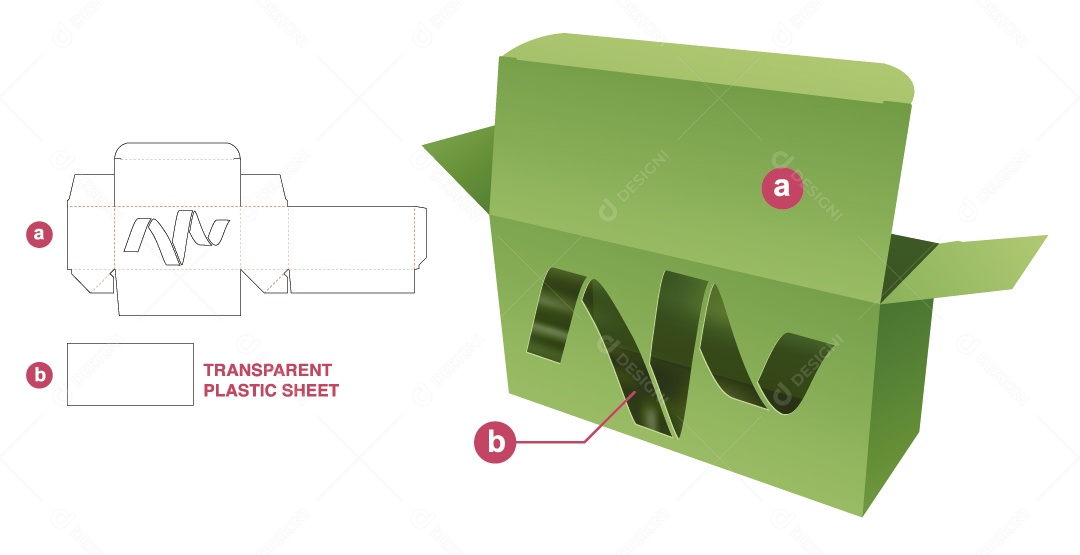 Caixa de Natal Verde para Presentes e Maquete 3D Vetor EPS