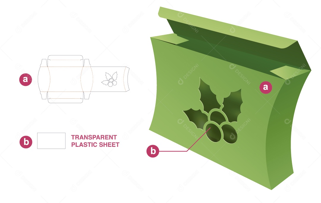 Caixa de Natal Verde para Presentes e Maquete 3D Vetor EPS